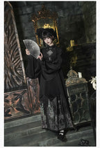 Raven's Night Song Oriental Gothic Lolita Dress Set - image 30