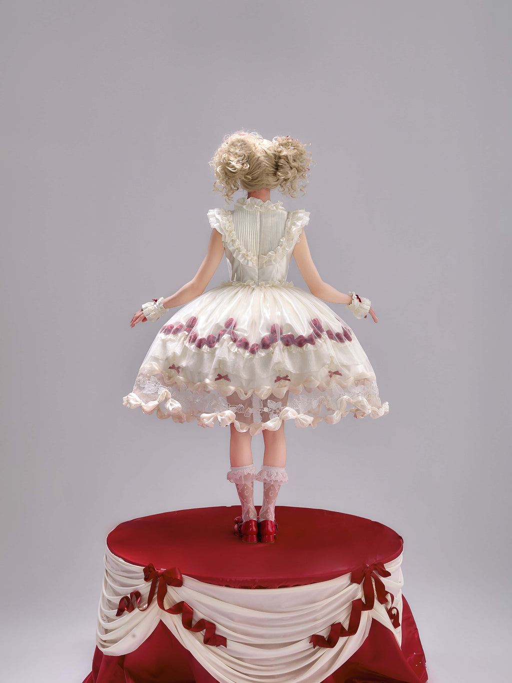 Strawberry Cream Cake White Sweet Lolita OP Set - image 15