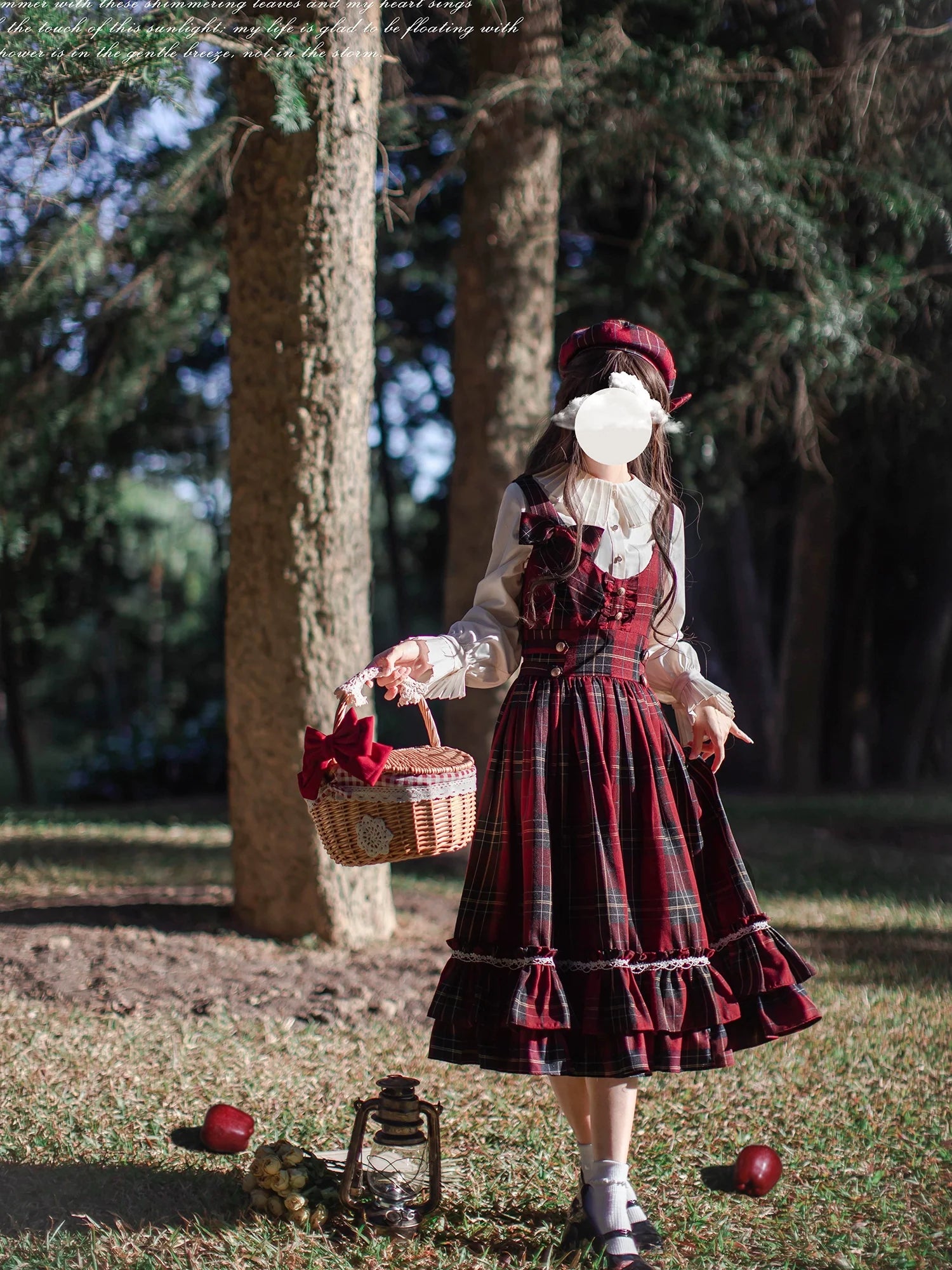 Little Red Riding Hood - Vintage Lolita Cape & JSK Dress Set - image 8