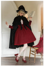 Pilgrim - Black Gothic Lolita Cape, Detachable 2-Piece - image 2