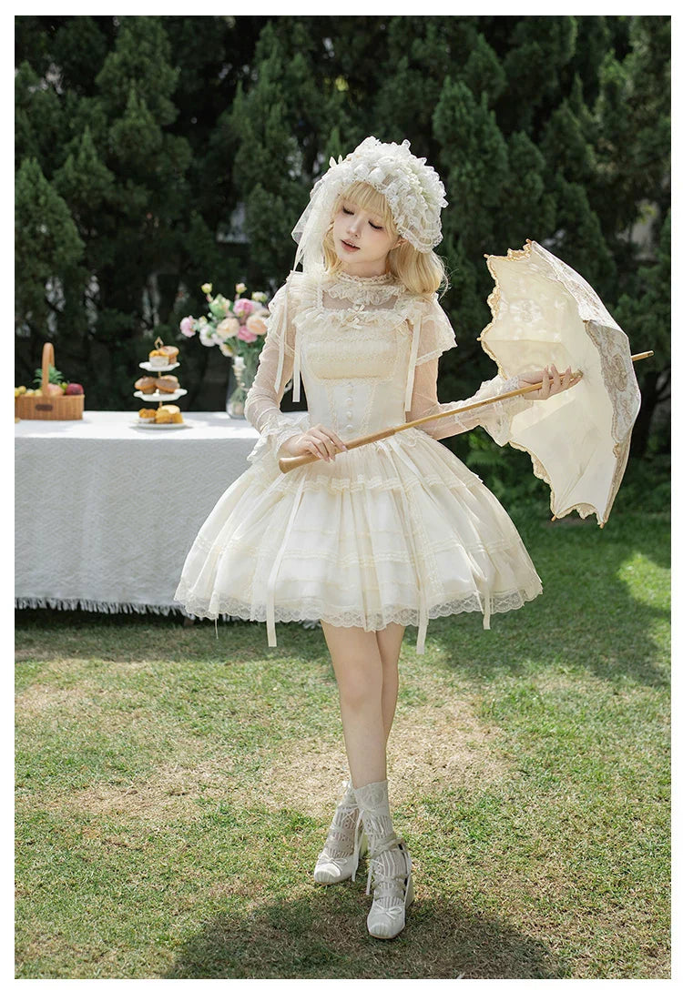 Confession Poem - Classic Lolita Corset JSK Set, Lace & Bows - image 29