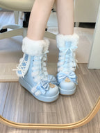 Cherry Snow Bunny Ears - Winter Sweet Lolita Boots, Bunny Ears - image 2