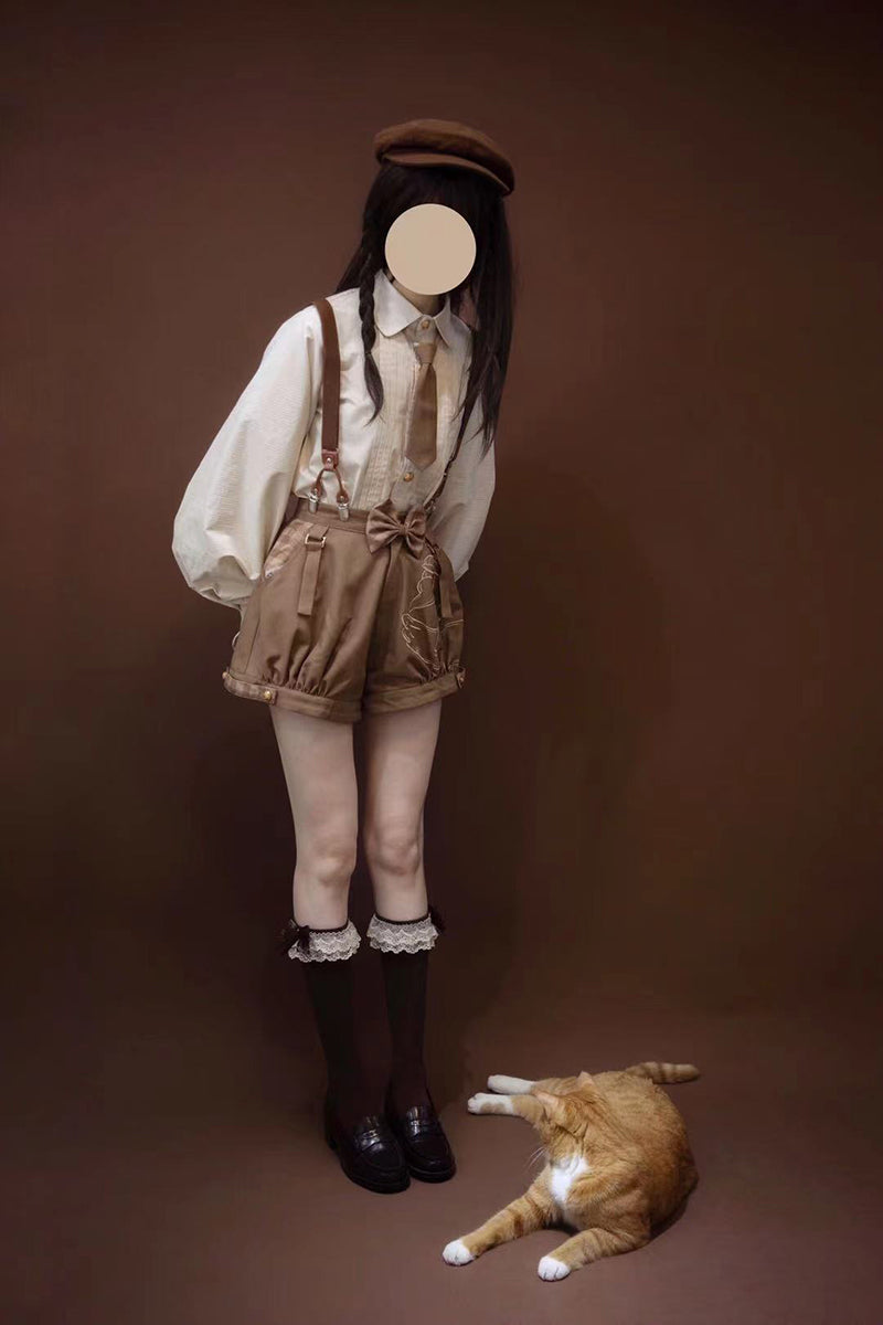 Famous Detective Goose - Ouji Lolita Shorts Set, Pockets - image 4