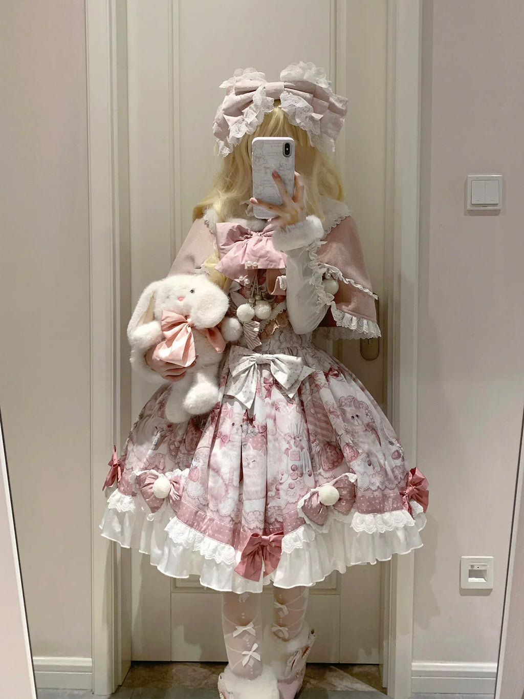Dessert Catlets - Sweet Lolita JSK, Strawberry And Cat Prints - image 6