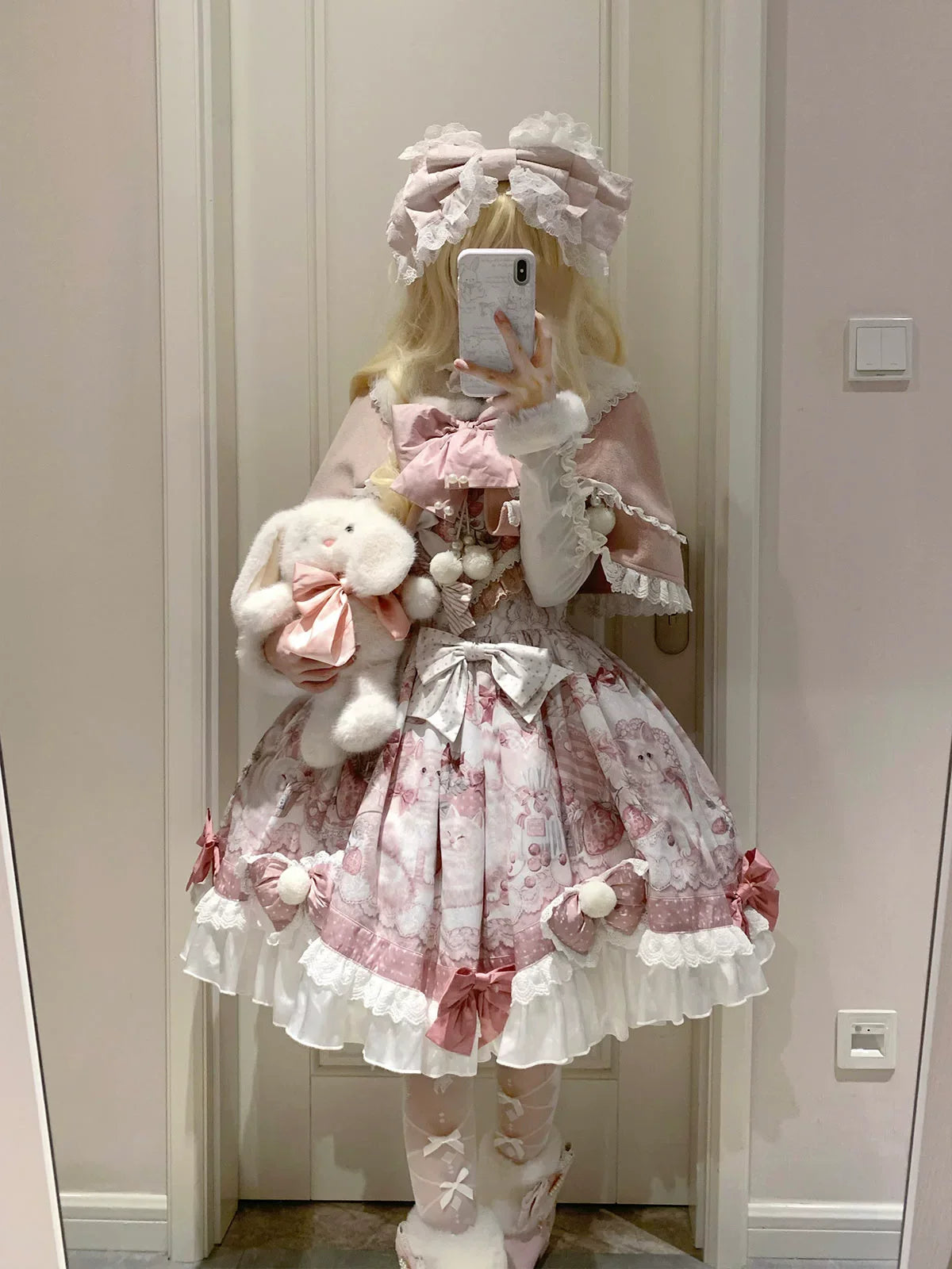 Dessert Catlets - Sweet Lolita JSK, Strawberry And Cat Prints - image 6