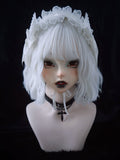 White Lace Angel Wing Gothic Lolita Hairband - image 2