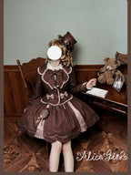Bear Chocolate Slab - Classic Lolita Pleated JSK & SK Dress, Side Zipper - image 58