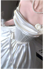 For Beloved - Classic Lolita Satin JSK Dress Set, Fishbone Waist - image 39