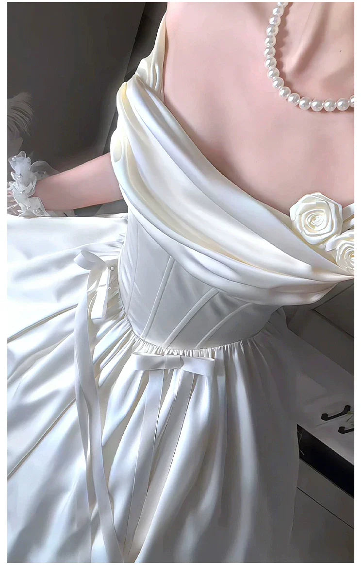 For Beloved - Classic Lolita Satin JSK Dress Set, Fishbone Waist - image 39