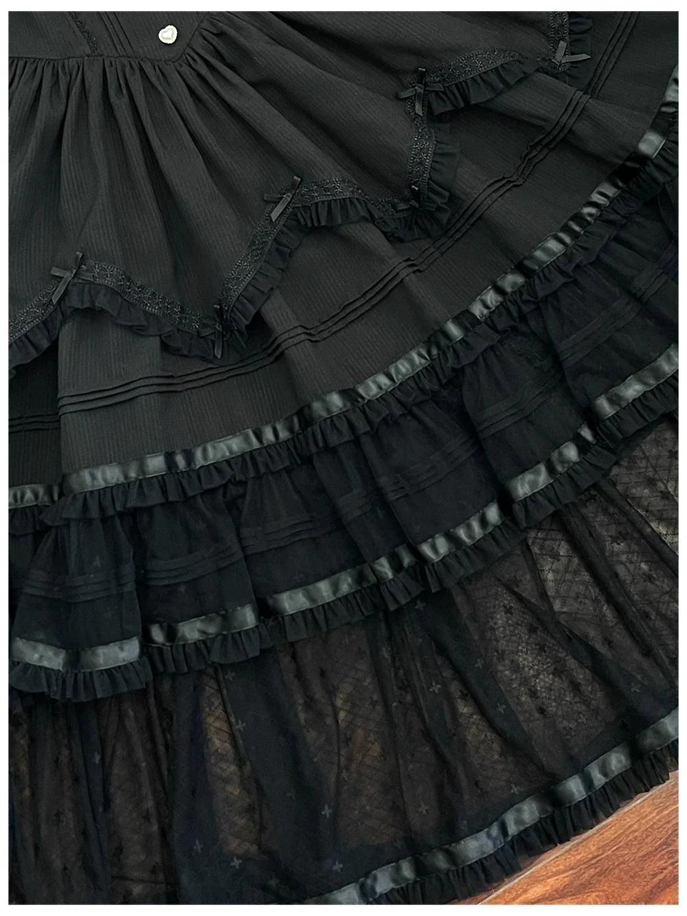 Unnamed Dusk Poem - Classic Lolita OP Dress, Tulle Skirt with Cross Accent and Accessories - image 11