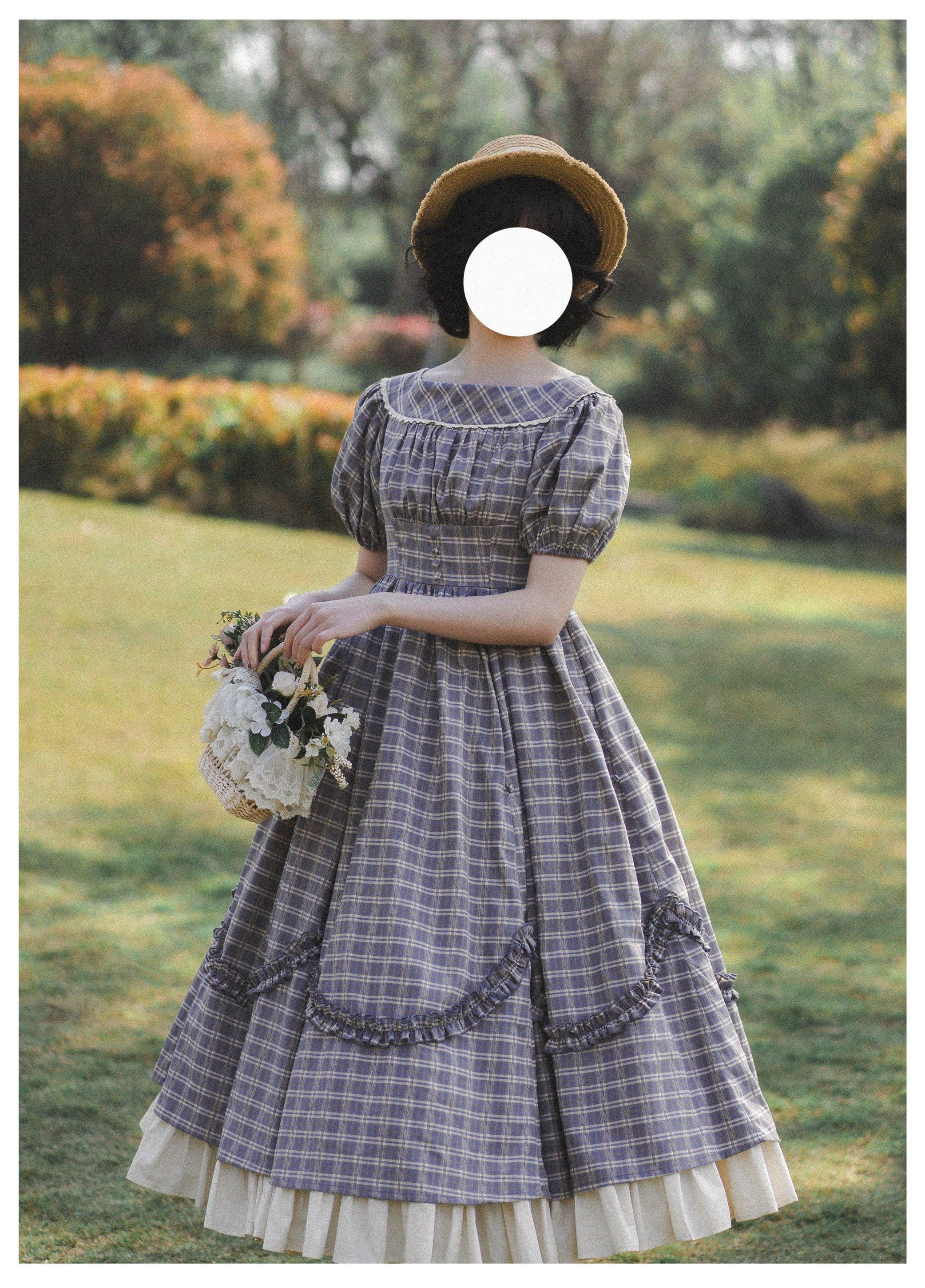 Forest Picnic - Classic Lolita OP Dress with Off-Shoulder and Lifting Hem - image 29