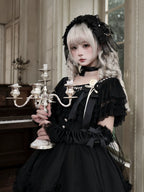 Unnamed Dusk Poem - Classic Lolita OP Dress, Tulle Skirt with Cross Accent and Accessories - image 7