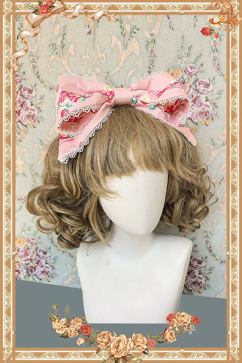 Strawberry Chef - Printed Old School Lolita OP and Accessories - image 22