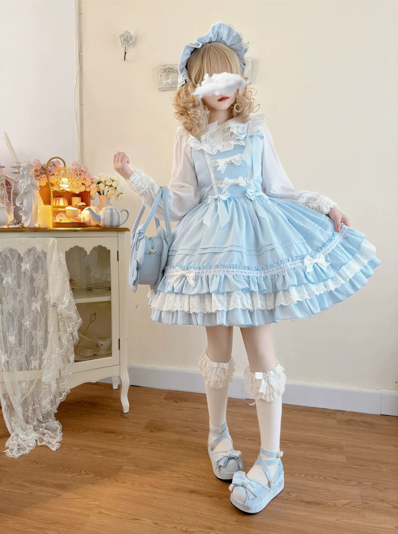 Sweet Bear - Kawaii Lolita JSK Dress Embroidery Flounce Hem - image 19