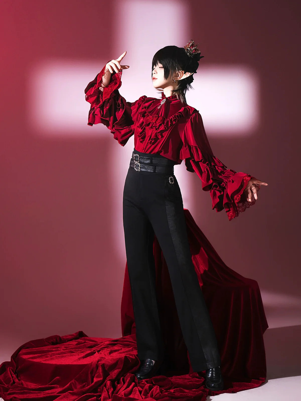 Night & Day Sonata Ouji Lolita Shirt and Pants Set - image 27