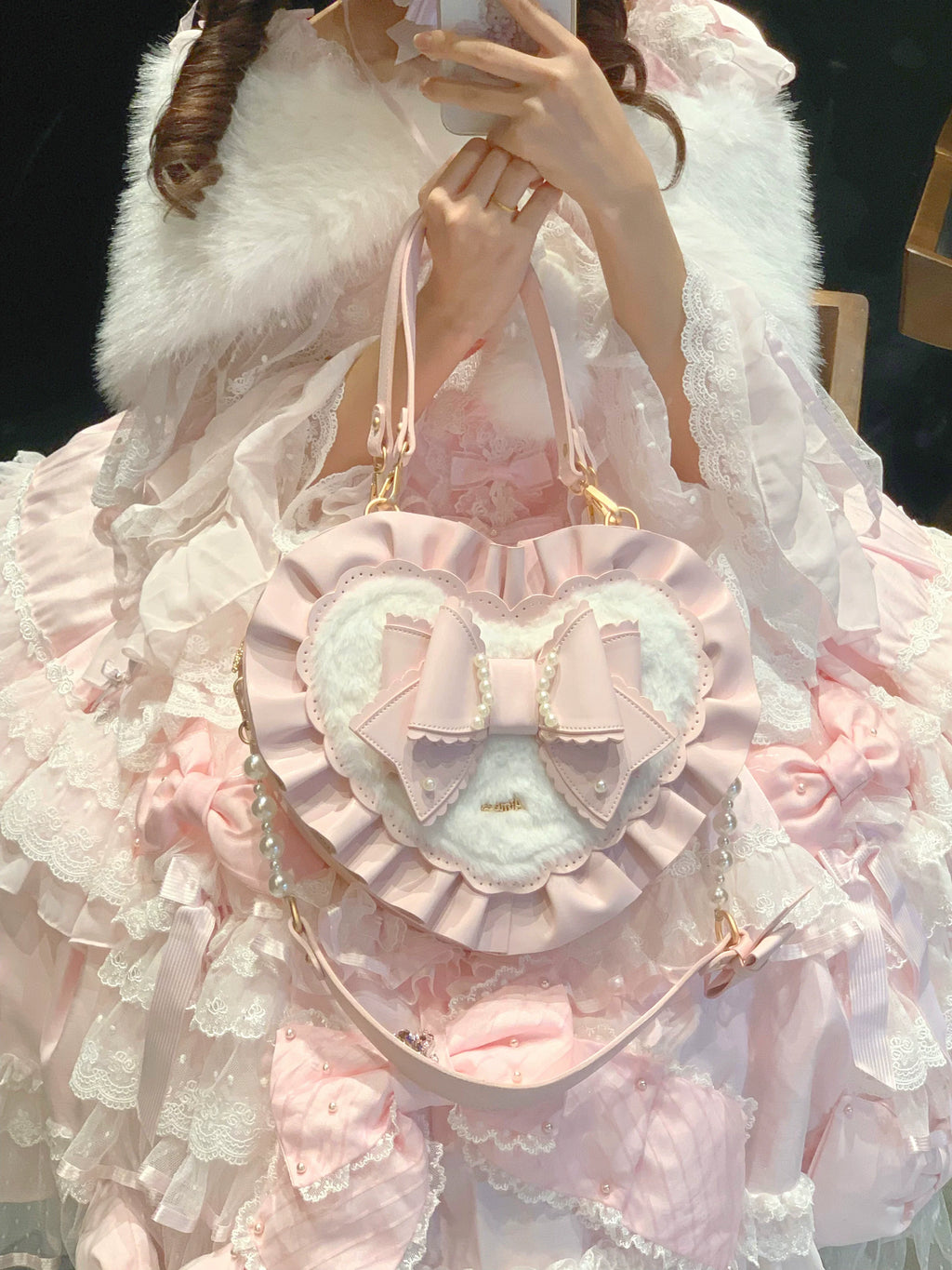Small Gift Box - Sweet Lolita Heart Handbag, Bow Accent - image 18