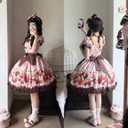 Strawberry Chocolate Lovers Sweet Lolita Embroidered Dress - image 32