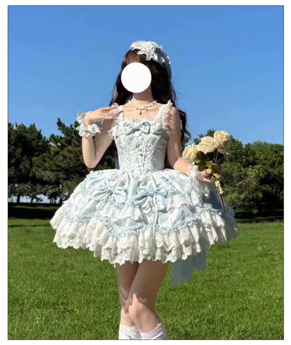 Realm of Sea Moon Sweet Lolita Jacquard JSK and Accessories - image 8