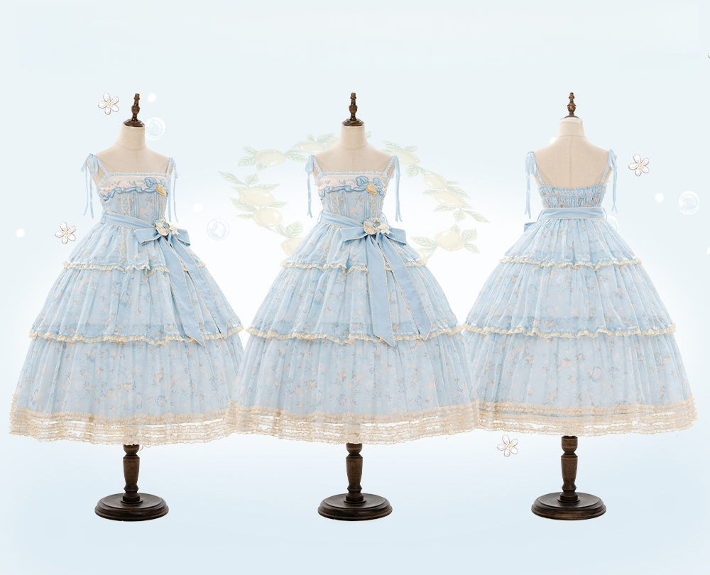 Lemon Soda Lolita JSK Long Dress Set - image 3