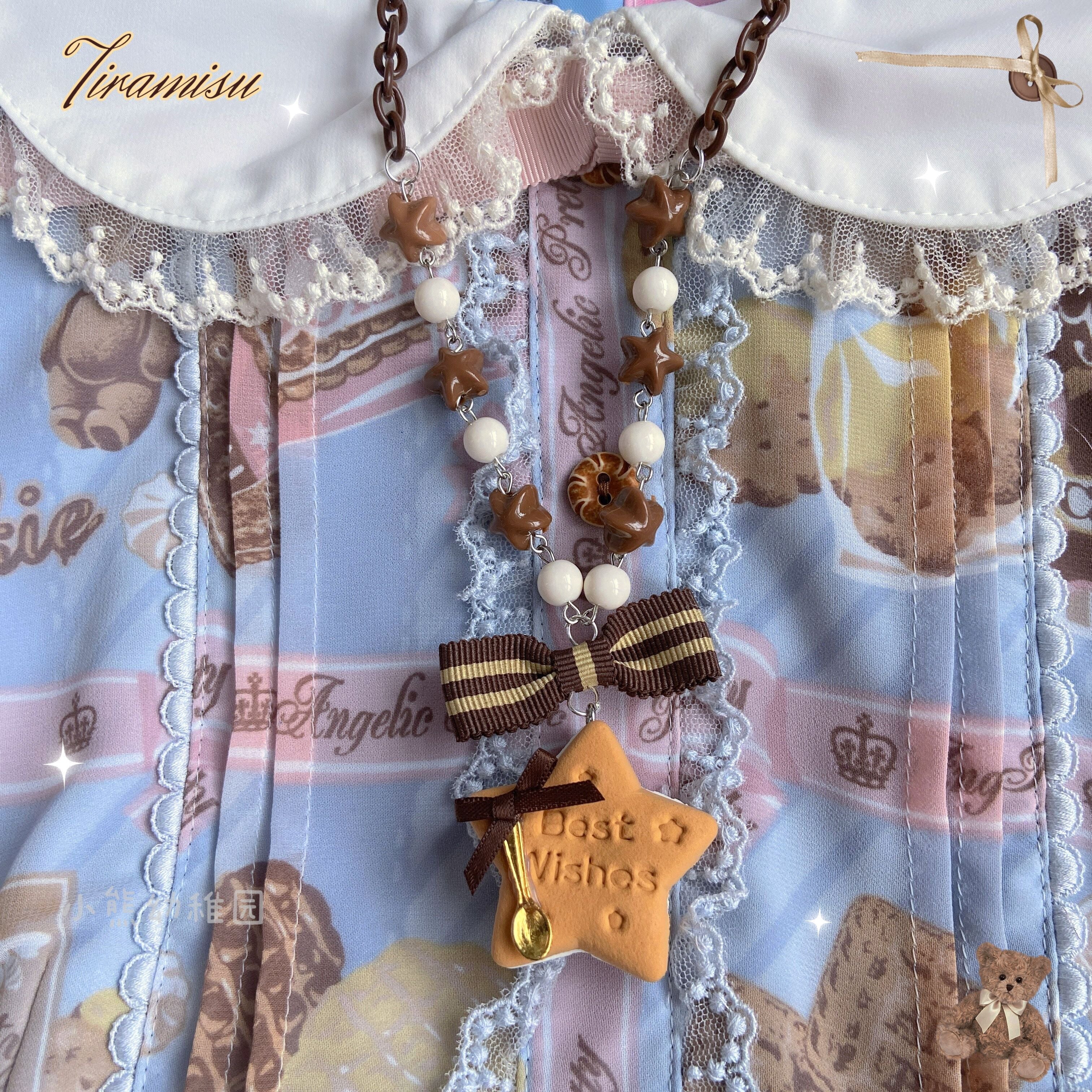 Sweet Cookie Charm Set - Kawaii Lolita Necklace and Hairclip - image 5