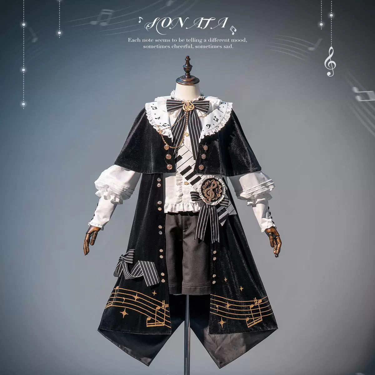 Black and White Sonata - Ouji Lolita Vest Suit and Vintage Lolita OP Dress - image 30