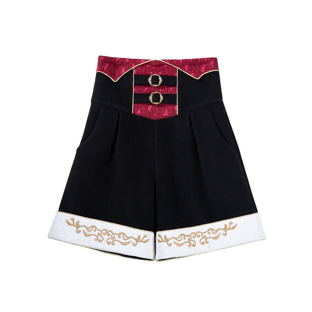 Vampire Youth - Ouji Lolita Bat Shaped Cape Set, Gold Embroidery & Red Accents - image 19