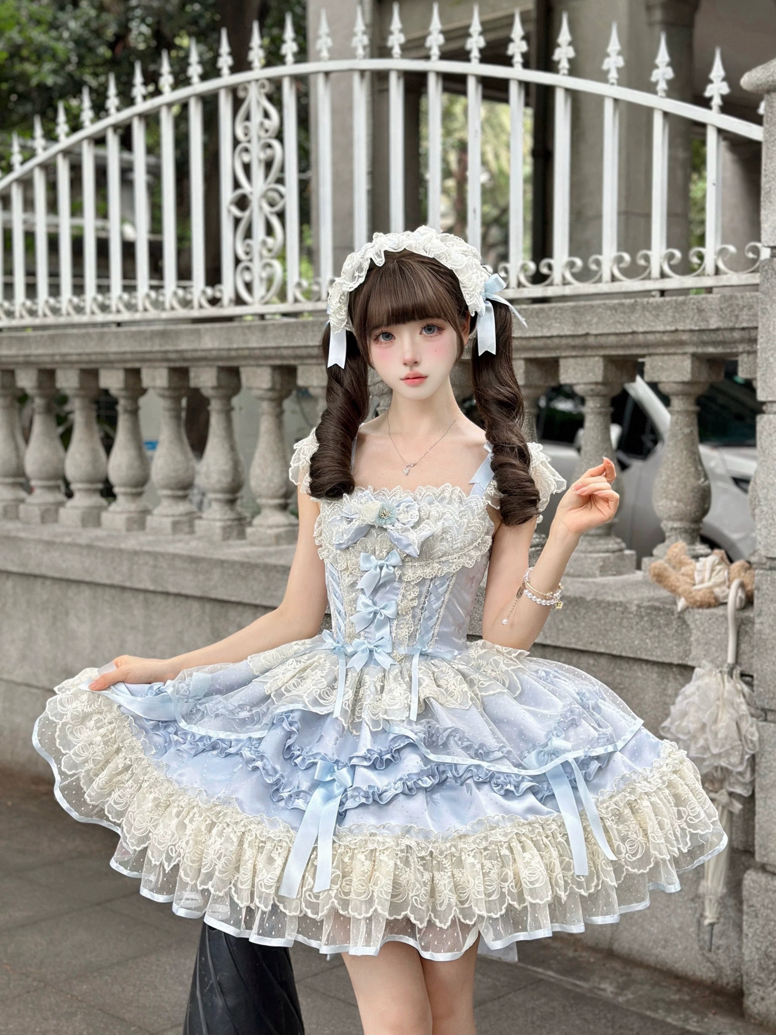 Dreamy Butterfly - Ballet-style Sweet Lolita JSK Dress With Large Bow Trailing - image 2