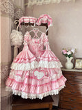 Audelia - Plus Size Sweet Lolita OP with Halter Neckline and Accessories - image 17