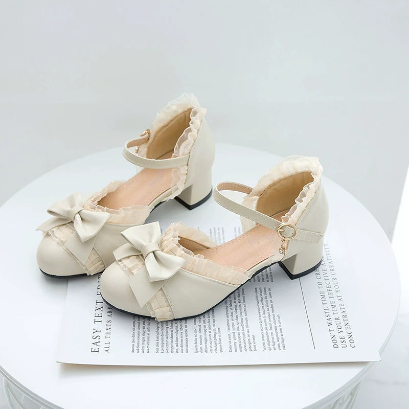 Sweet Lolita Round Toe Chunky Heel Shoes - image 5