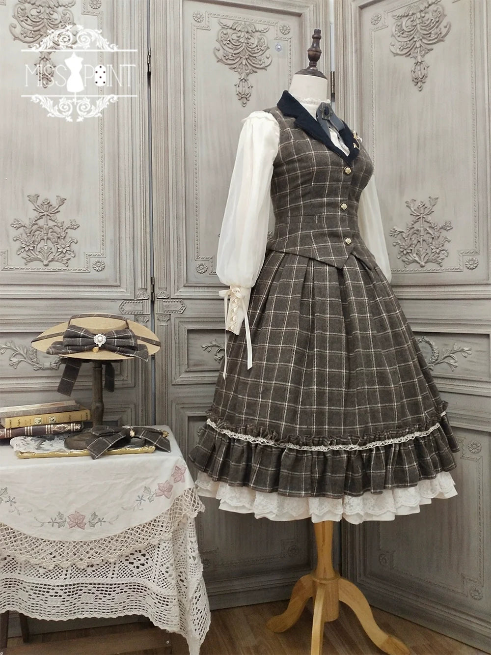 Rose - Elegant Lolita Fishbone Grid Skirt Customized - image 82