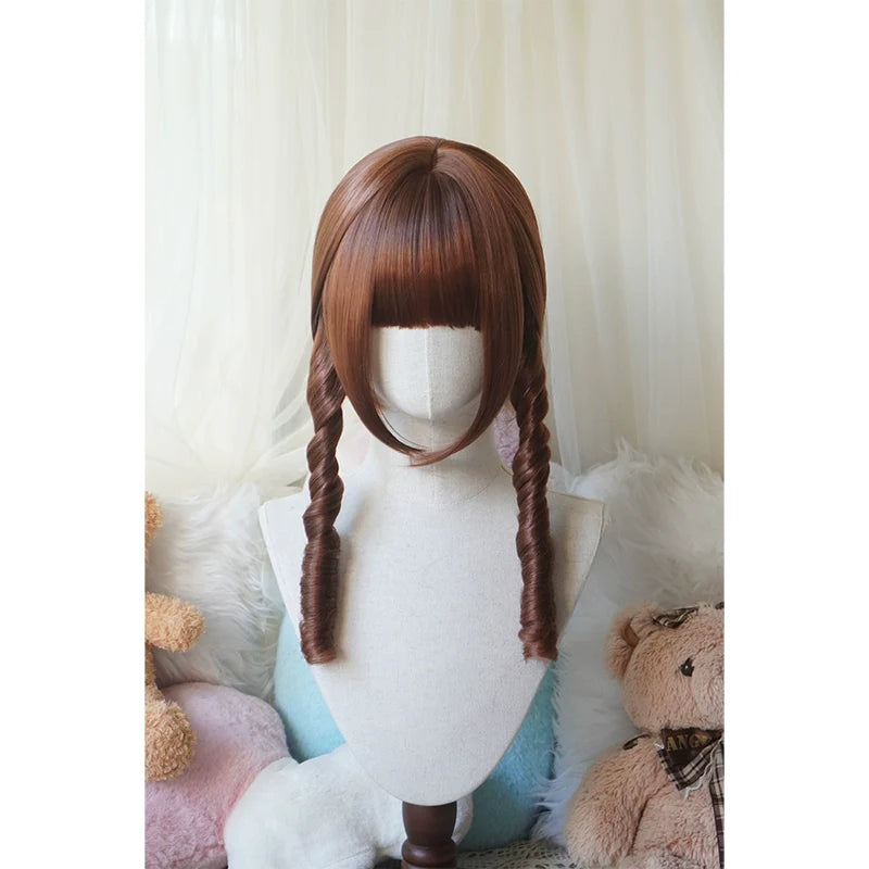 Solid Lolita Bob Wig With Detachable Curl Ponytail - image 11