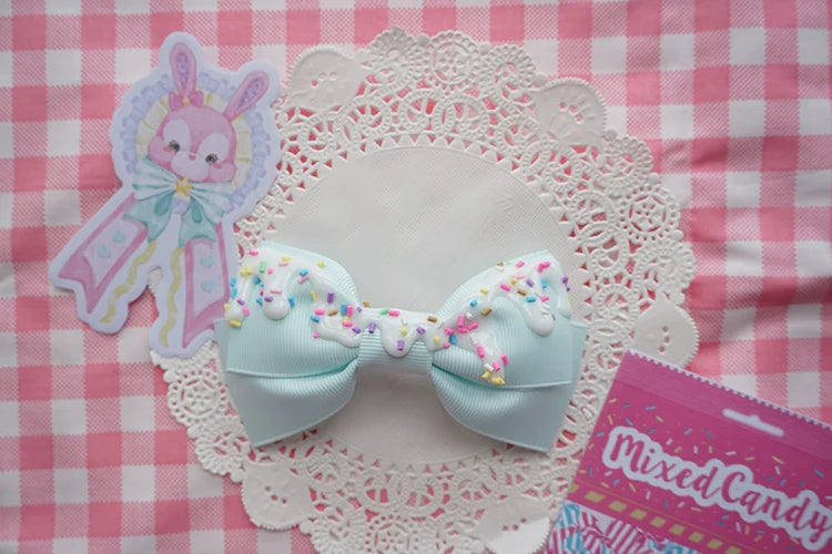 Handmade Sweet Lolita Cream Cake Bow Hair Clip - image 12