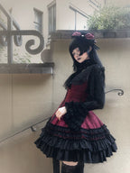 Six-Panel Gothic Lolita JSK Dress with Tiered Ruffles - image 17
