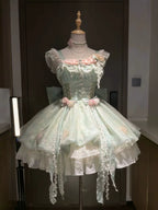 Floral Magician - Sweet Lolita Dress Floral Print Short Length JSK - image 1