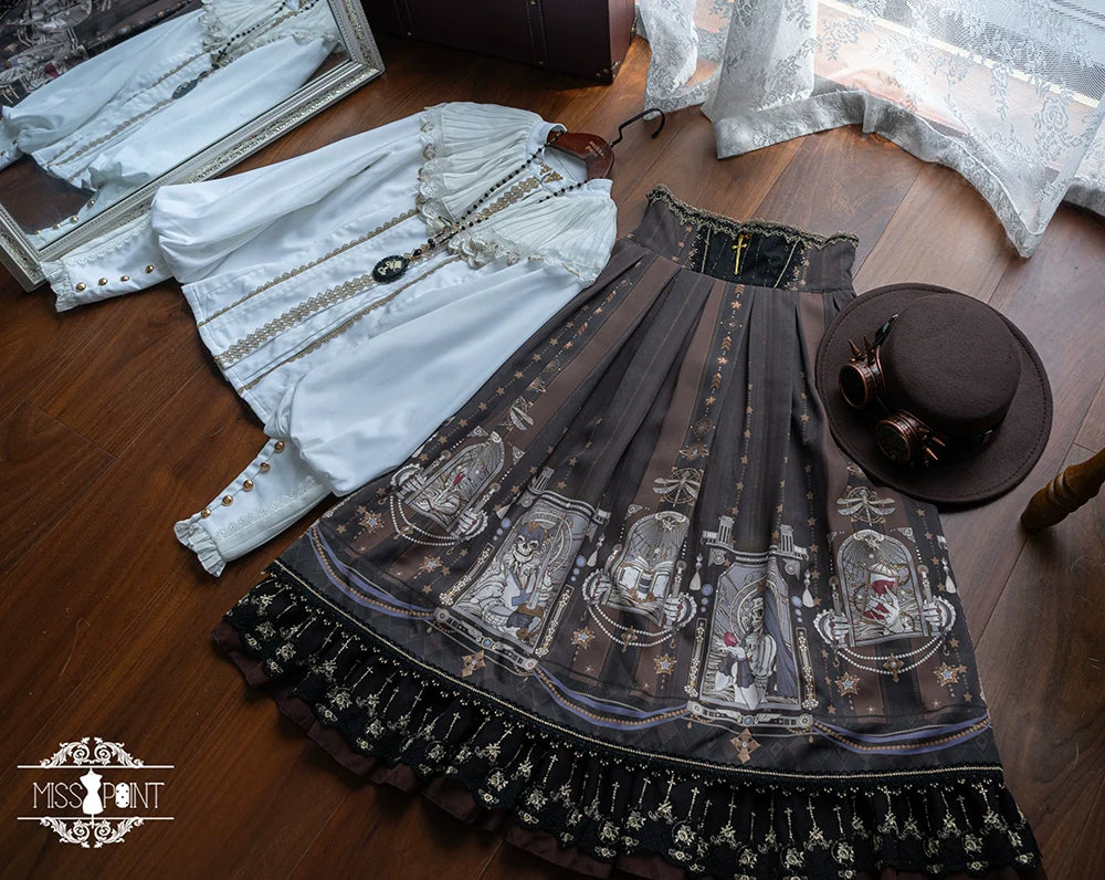 Demon Hunting Notes - Fishbone Gothic Lolita Skirt - image 38