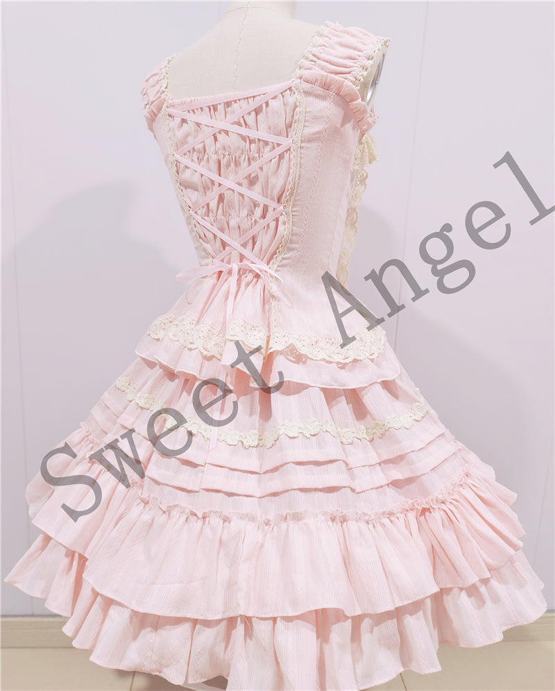 Balletcore Sweet Lolita Pink Dress Set - image 9