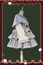 From Afar - Vintage Striped Peppy-Style Lolita JSK & Cape - image 18