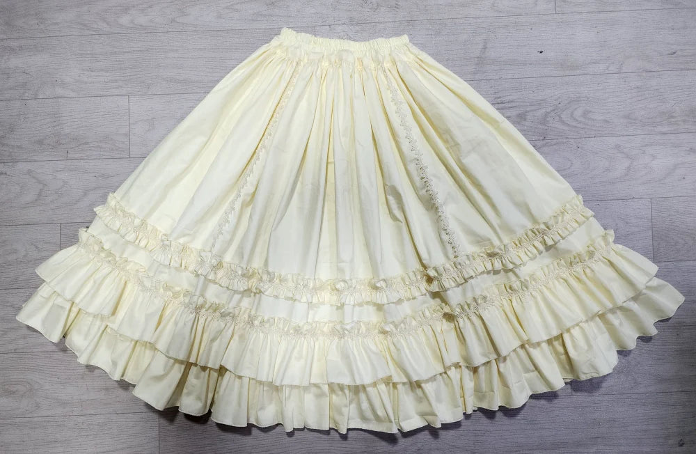 Cotton Lolita Embroidered Petticoat, Rose Hem - image 9