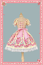 Strawberry Chef - Printed Old School Lolita OP and Accessories - image 10