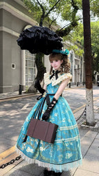 Everblooming Apricot Blossoms Classic Lolita High-Collar JSK and Accessories - image 7