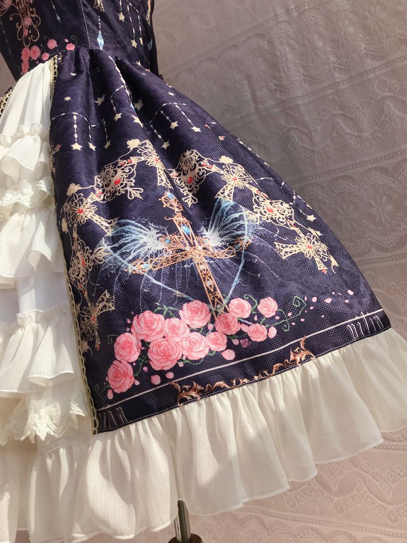 Peacock Cross - Printed Winter Classic Lolita JSK - image 5