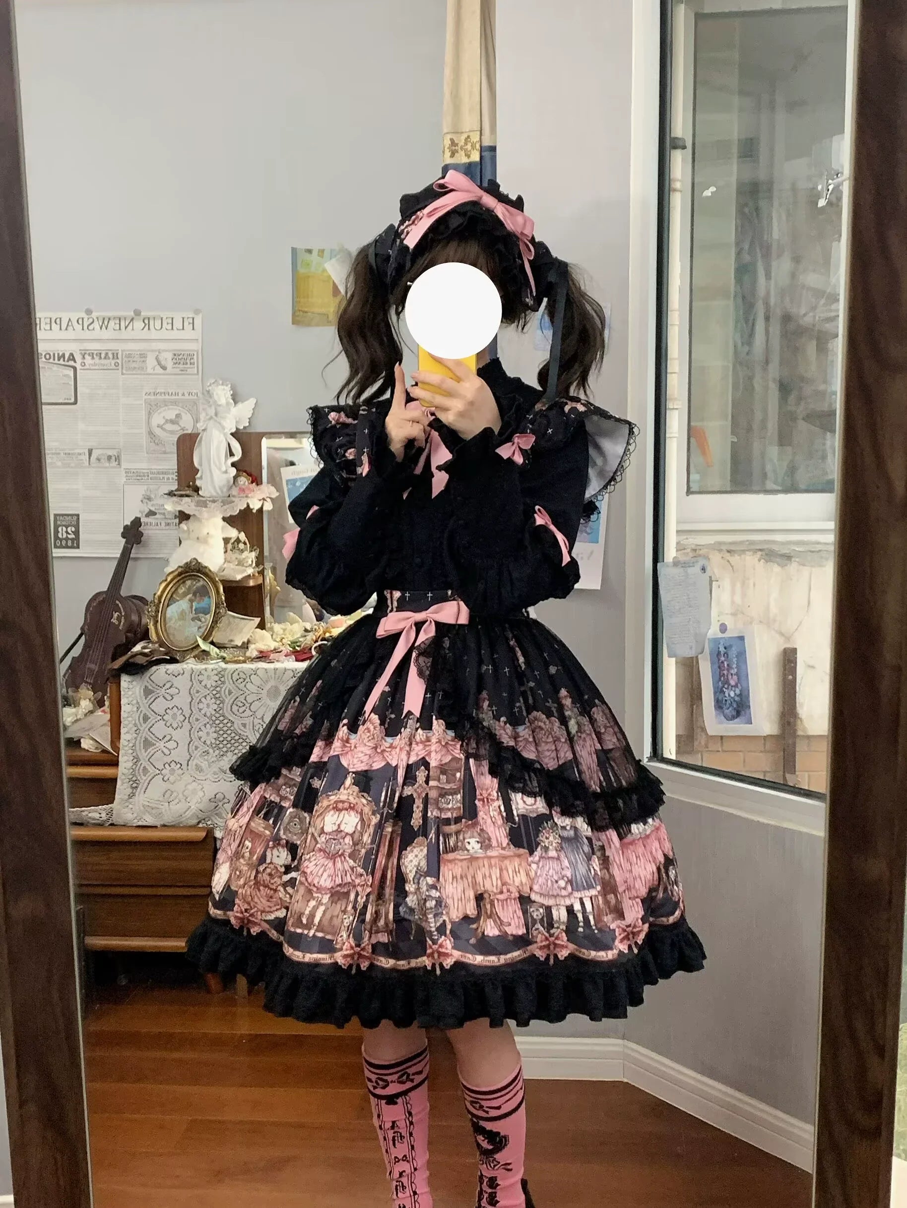 Missing Lamb Case - Gothic Lolita Dress Set with Sheep Prints - image 36