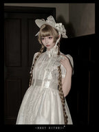 Ghost Orchid - Gothic Lolita OP Dress, Embroidered Cross - image 33