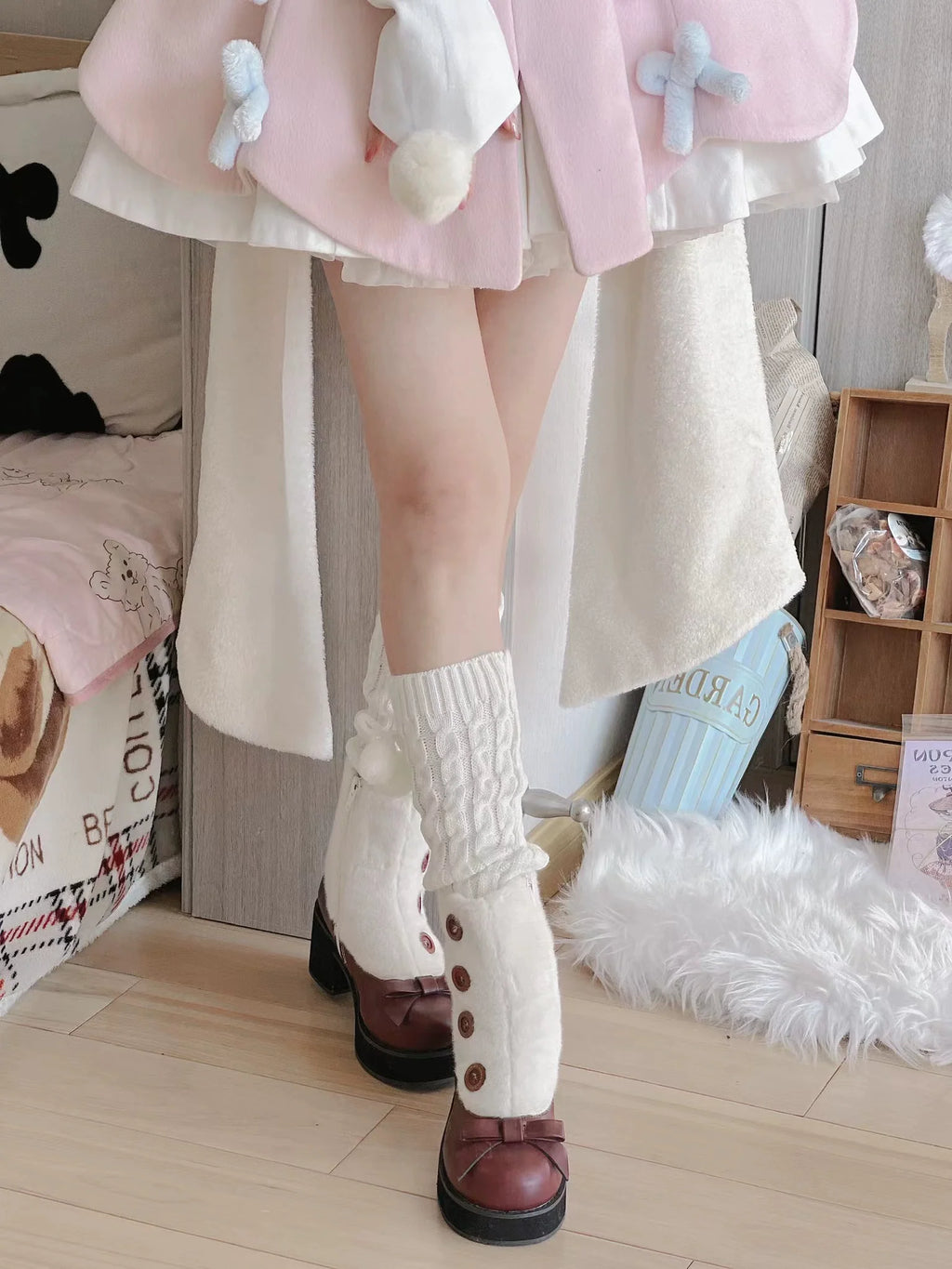 Winter Lolita Boots Fur Mary Jane Lolita Low Heel Shoes - image 17