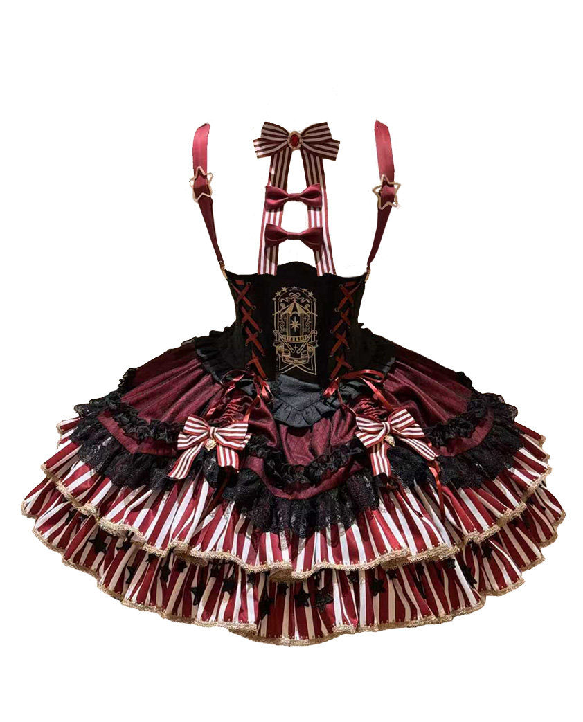 Star Track Academy Stripe Corset Gothic Lolita SK Dress Set - image 24