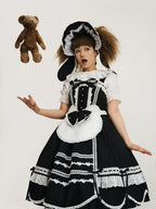 Vintage Petal Rabbit - Cotton Old School Lolita JSK Dress, Petal-Shaped Hem - image 7