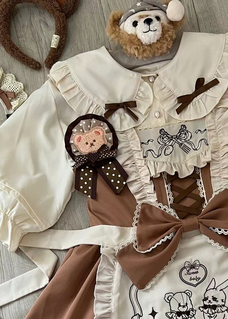 Sweet Layered Cake - Sweet Lolita JSK with Detachable Apron - image 9