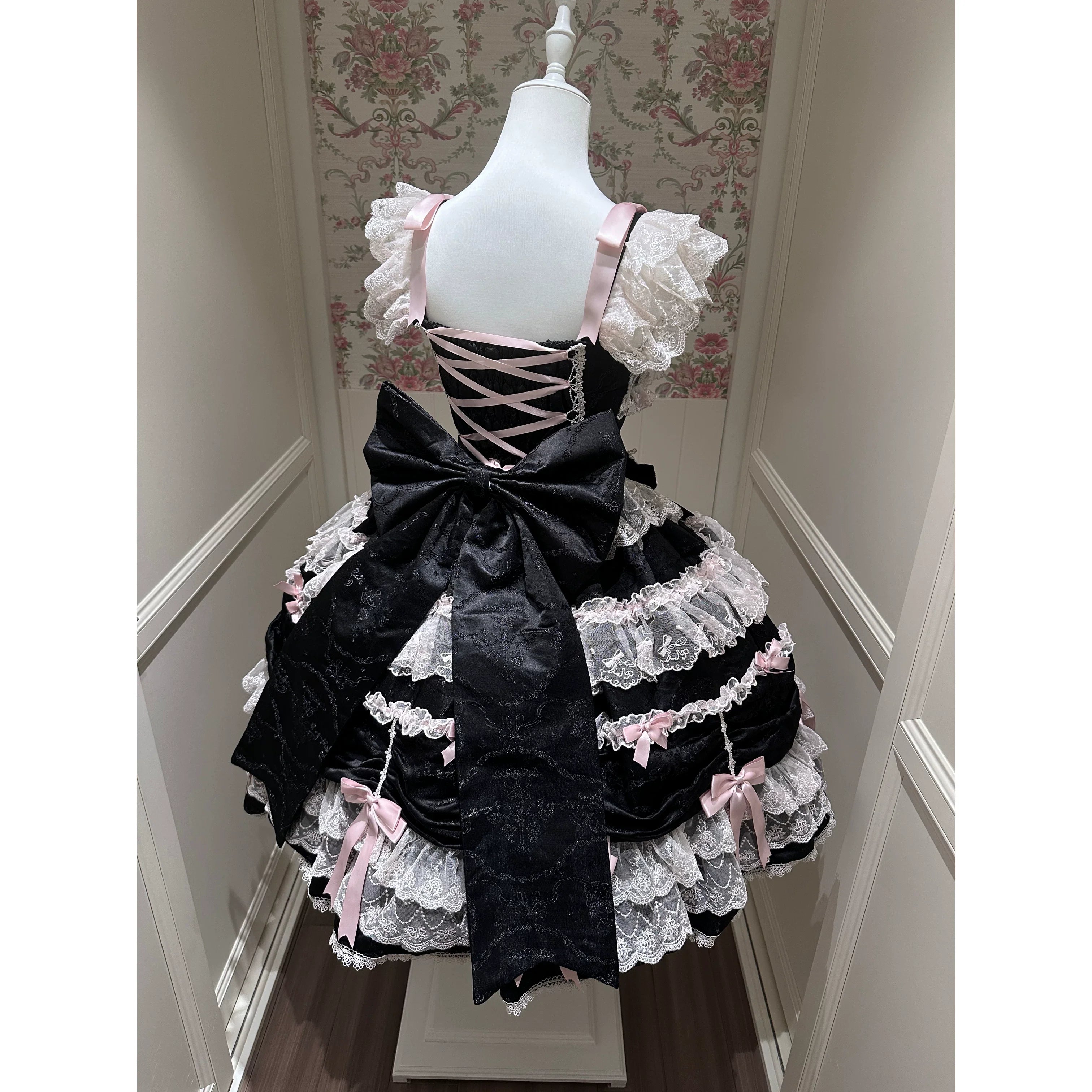 Satin Gift Box - Sweet Lolita JSK Dress, Bows and Layered Lace - image 12