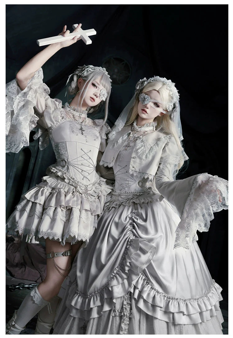 Humanoid Robot - Silver Gothic Lolita Mermaid Skirt Set - image 33