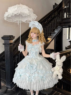 Sakura Blossom Dream - Dreamy Sweet Lolita JSK Dress, Abundant Lace & Bows - image 8